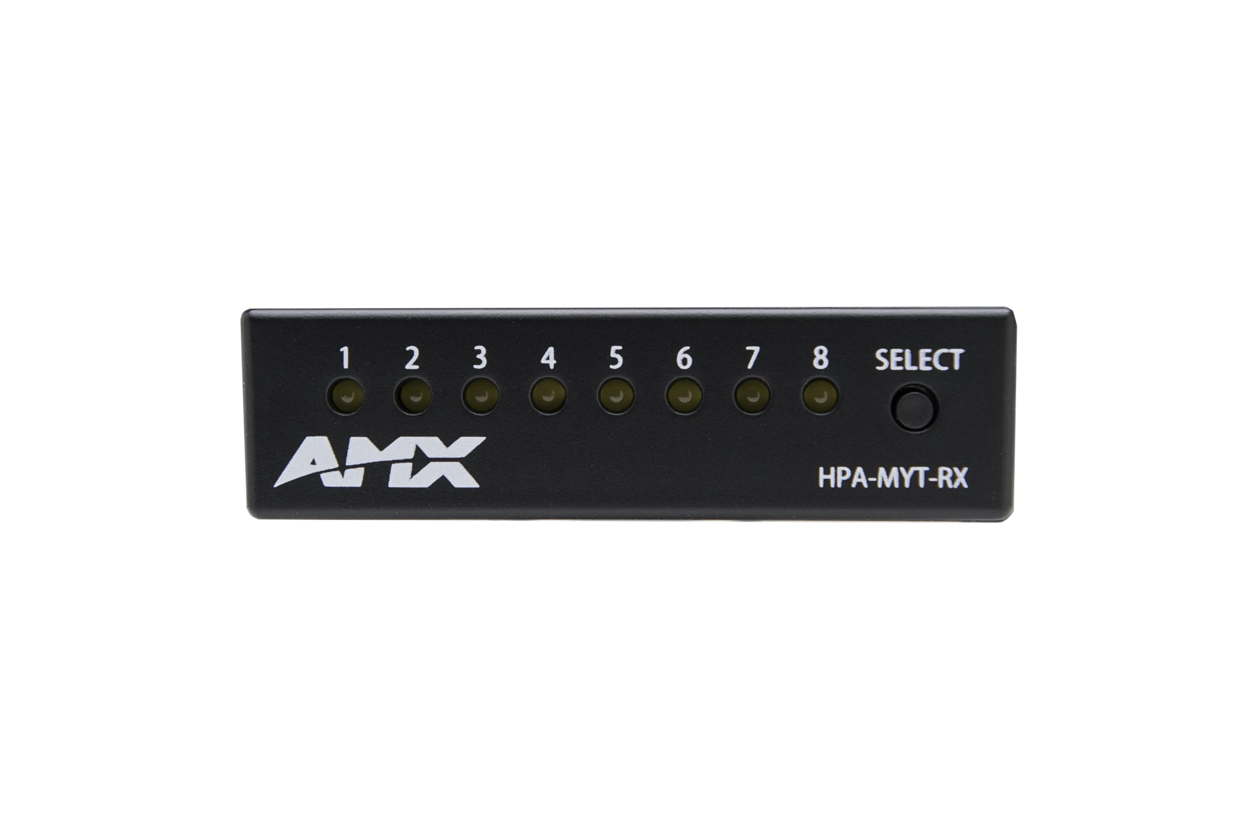 The HPA-MYT-RX MyTurn Source Selector Receiver plugs into an I/O port on an AMX Solecis SDX Digital Switcher or other AMX control device to receive th