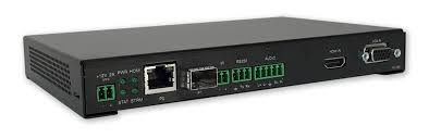 SVSI Stand-alone Minimal Compression Video over IP Encoder with one SFP fiber/RJ45 copper network port cage and one RJ45 (with PoE) port, IR, KVM-over