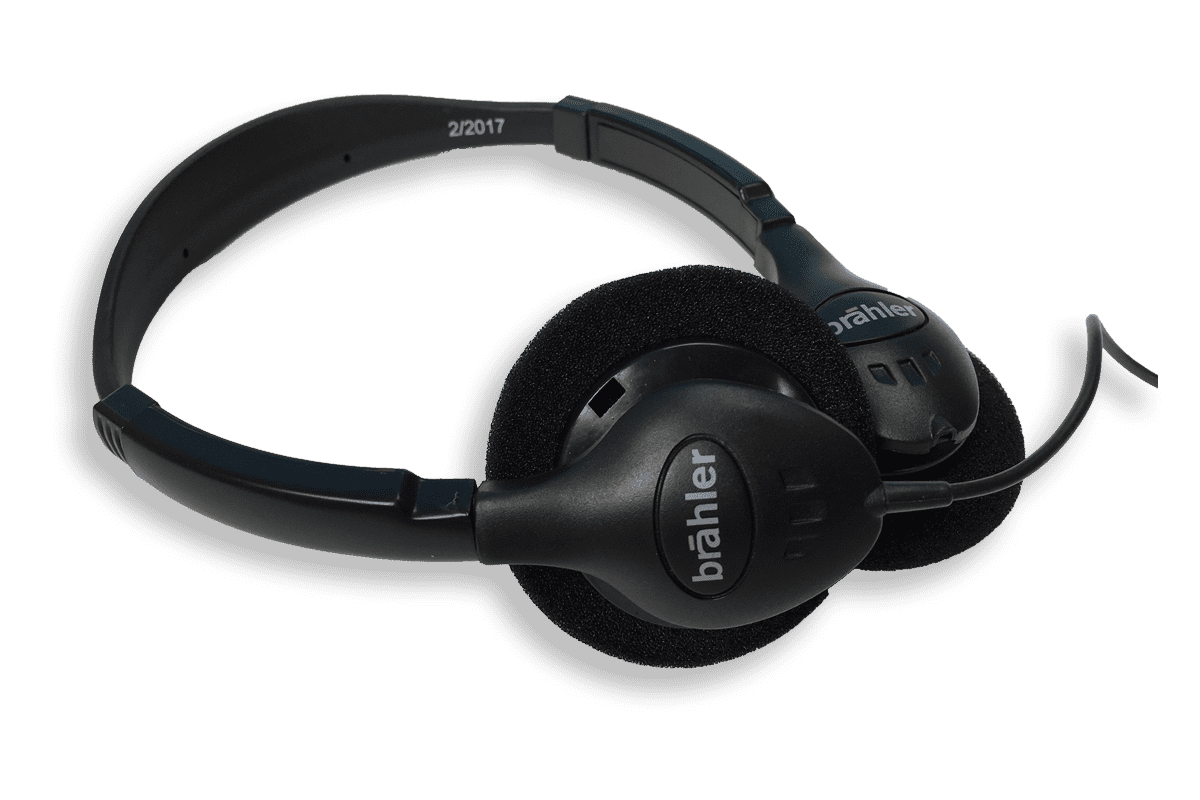 Braehler - Casque dynamique avec câble de 1,2 m, prise jack 3,5 mm, monophonique, couleur noire