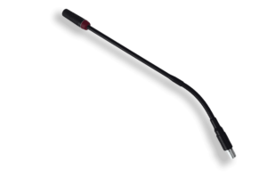 Braehler- Microphone de conférence, électret, avec anneau lumineux indicateur, tube rigide avec col de cygne, avec protection anti-vent, connecteur mi
