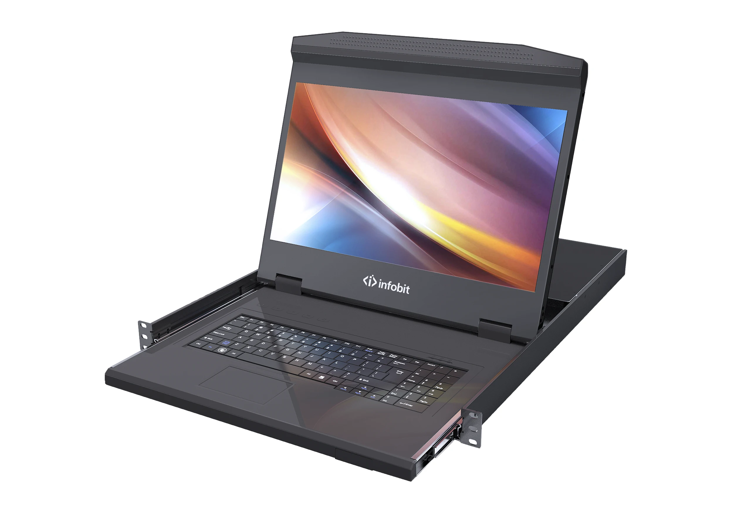 Infobit - Console KVM à écran LCD 18,5 pouces, 1 port VGA, résolution 1920 x 1080.
