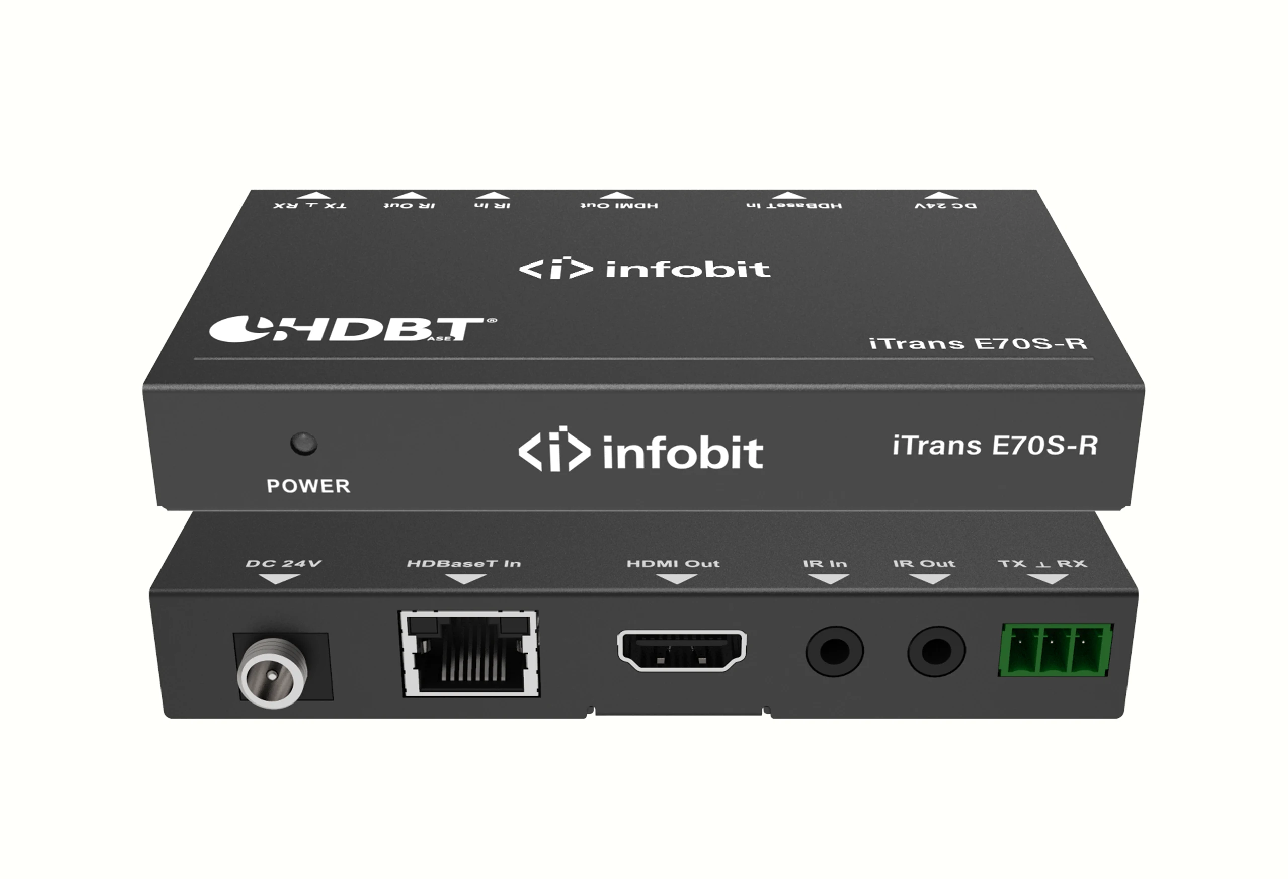 Infobit - iTrans E70S, prolongateurs HDBaseT (émetteur et récepteur), HDMI 10,2 Gbps, 70 m pour le 1080p, 40 m pour la 4K/30 Hz.